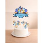 Sinem Gift Bluey Konseptli Pasta Süsü - Bluey Doğum Günü Pasta Süsü - Bluey Konseptli Cupcake Süsü - Mavi