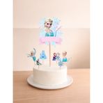 Sinem Gift Elsa Pasta Süsü - Elsalı 6 Lı Cupcake - Elsa Konseptli Süs - Elsa Frozen Doğum Günü - Retro Pembe