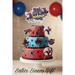 Sinem Gift Örümcek Adam Pasta Süsü -Örümcek Adamlı 6 lı Cupcake Süsü- Örümcek Adam Konseptli Süs