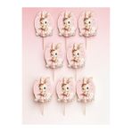 Sinem Gift Tavşan Konseptli Pasta Süsü - Doğum Günü 8 li Cupcake Süsü - Tavşan Konseptli 8 li Cupcake Süsü