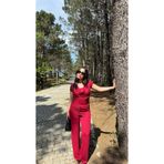 Siner Fashion Kadın Bordo Degaje Yaka Bluz Pantolon Soft Modal Pamuklu Takım