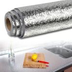 Sinerjim Rulo Gümüş Alüminyum Folyo Duvar Kağıdı, Kendinden Yapışkanlı Raf Içi, Su Geçirmez Folyo 2 mt x 60 cm