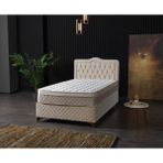 Sinet Star Baza Başlık ve Yatak Seti - 100 x 200 cm - Krem