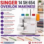 Singer 4 Iplikli Overlok Makinesi Diferansiyel Besleme Özellikli 14 Sh 654 Overlok Makinesi - 4 İPLİKLİ OVERLOK