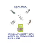 Singer,Beko,Zetina,Janome, Beşli Ayak Seti :Çıma Nervür,Kıvırma,Sürfile,Büzgü 14 Numara Iğne 10 Ad.