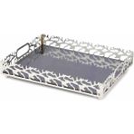Singl Gümüş Metal Tepsi Küçük - Küçük 20x28