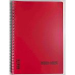 Single Color Sıngle Color A4 96 Yaprak Çizgili Pp Kapak Spiralli Defter Kırmızı
