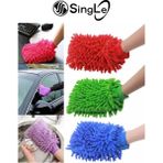 Single Mikrofiber Şönil Temizlik Bezi Makarna Eldiven Oto Yıkama Köpükleme Eldiveni