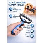 Single Soillium Plastik Saplı Metal Uçlu Kedi Köpek Uzun Tüy Bakım Tarağı