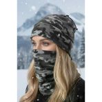 Single Sword 2 Li Set Unisex Kışlık Polar Boyunluk & Bere Çok Amaçlı Soğuk Hava Koruması 0//Kamuflaj