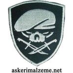 Single Sword Nakış Patch - Büyük Boy Bere-Bıçak Peç SİYAH-BEYAZ