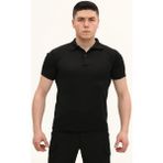 Single Sword Regular Fit Polo Yaka Kısa Kollu Erkek Tişört - Siyah