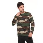 Single Sword Single Sword Bisiklet Yaka Kamuflaj Desen Pamuklu Erkek T-Shirt, Usa, S