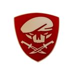Single Sword Single Sword Komando Bere-Bıçak Plastik Patch - Peç, Kirmizi