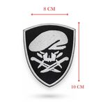 Single Sword Single Sword Nakış Patch - Büyük Boy Bere-Bıçak Peç, Siyah-Beyaz