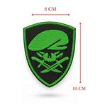 Single Sword Single Sword Nakış Patch - Büyük Boy Bere-Bıçak Peç, Yeşil-Haki