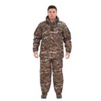 Single Sword Single Sword Su Geçirmez Kışlık Softshell Mont&Pantolon Salopet Takım, Multicam, S
