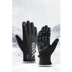 Single Sword Single Sword Su Geçirmez Softshell Unisex Bisiklet, Motosiklet Eldiven Dokunmatik Kışlık Rüzgar Geçirmez Kaymaz, Siyah, M