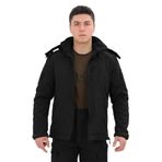 Single Sword Single Sword Su&Rüzgar Geçirmez Outdoor Softshell Kışlık Erkek Mont (Kapüşonlu), Siyah, S