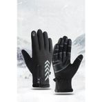 Single Sword Su Geçirmez Softshell Unisex Bisiklet, Motosiklet Eldiven Dokunmatik Kışlık Rüzgar Geçirmez Kaymaz