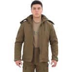 Single Sword Su&rüzgar Geçirmez Outdoor Softshell Kışlık Erkek Mont (Kapüşonlu) - Haki