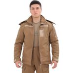 Single Sword Su&rüzgâr Geçirmez Kapüşonlu Softshell Kışlık Erkek Mont - Bej - 2XL