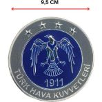 Single Sword Türk Hava Kuvvetleri 9,5 cm Yuvarlak Arkası Cırtlı Plastik Arma Patch
