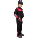 Single Sword Unisex Çocuk Polis Kıyafeti (Şapka, Gömlek, Pantolon Takımı) - 6-Yunus - Kırmızı - Koyu Kırmızı - 6 Yaş