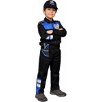 Single Sword Unisex Çocuk Polis Kıyafeti (Şapka, Gömlek, Pantolon Takımı) - 8-Yunus - 4-5 Y - Mavi