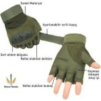 Single Sword Yarım Parmak Taktik Eldiven Bisiklet Motosiklet Outdoor Eldiven - Haki