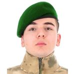 Single Sword Yün Askeri Bere, Jandarma, Komando, Tankçı Beresi - 153.30.008 KOYU_YEŞİL 60