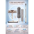 Single Toz Alıcı Mop Seti Premium Ürün Cam Mopu Dip Köşe Toz Alıcı Set