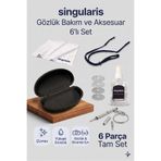 Singularis Profesyonel Gözlük Bakım Ve Aksesuar 6'lı Tam Set - Temizleme Spreyi + Bez + İp + Kılıf + Plaket + Tornavida