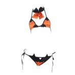 SINGUYUN Cadılar Bayramı Kostümlü Oyun İç Çamaşırı Kadınlar Kızlar için Küçük Şeytan Kabak Kostümü Anime Bikini Süslü Elbise (0583Kabak Rengi)