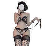SINGUYUN Kadın Seksi Leopar İç Çamaşırı Anime Cosplay Leopar Baskılı Gecelik Seti (S26Leopar)
