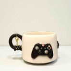 "SINIRLI SAYIDA" Bonita Bon Luxe 3D Kabartmalı Charm Hediyeli Gamer Oyun Konsolu Kupa Mug Bardak Hediye Paketi Yapılır - Beyaz - 220 ml