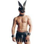 Sınırsızmarket Uniseks Suni Deri Roma Gladyatör Etek Seti, Siyah, Korsan Dekorlu Tavşan Maske, Gotik Savaşçı Cosplay Festival Kostümü, Yetişkin, Ayarlanabilir Boyut