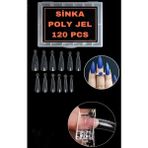 SİNKA 120 Adet Stiletto Şeffaf Model Poly Jel Kalıp Tips Özel Kutulu