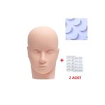 SİNKA Manken Başlık Yapay Kafa Kirpik Uygulaması Eğitim Makyaj + 2 Paket Eğitim Kirpik SET