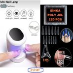 SİNKA Mini Uv Led Nail Kurutucu + Stıletto Poly Gel Tips 120 'li - 2'li Set
