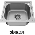 Sinkon Paslanmaz Krom Evye 40X50 Ankastre Eviye Sağ Delikli