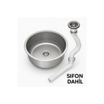 SİNKON Paslanmaz Krom Evye Mermeraltı Eviye K-38 Sifon Dahildir