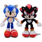 Sinley 25CM 2 Adet Sonic Peluş Bebek Oyuncak (Yurt Dışından) - Mavi - Gri