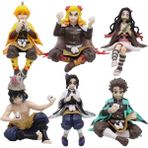 Sinley 6 Adet Anime Demon Slayer Süs Oyuncak (Yurt Dışından) - Renkli