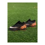 sinmm Erkek Çocuk Krampon Çoraplı Halı Saha Düz Futbol Spor Ayakkabısı (Siyah-Oranj Renk)--Filet-Garson