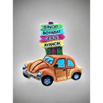 SİNOP BOYABAT GERZE AYANCIK Temalı Kabartmalı Polyester Magnet Buzdolabı Süsü 7cm x 7cm (kod:978)