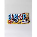 Sinop Polyester Kabartmalı Magnet 8,5X4 Cm Şehir Magneti Dekoratif Hediyelik Buzdolabı Süsü (Kod:1257)