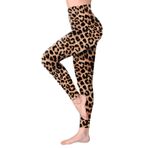 SINOPHANT Kadınlar için Yüksek Belli Tayt, Tereyağlı Yumuşak Elastik Opak Karın Kontrol Tayt, Artı Boyutu Egzersiz Spor Yoga, #1 Paket, Leopar, S-M