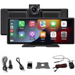SINOVCLE Araba DVR Ekran, 10.26 inç IPS Ekran, Kablosuz CarPlay ve Android Auto, 170 ° Ön Kamera