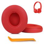 SINOWO Beats Solo 2 & Solo 3 Kablosuz Kulak Üstü Kulaklıklar için Earpadlerin Değiştirilmesi, Solo2 Solo3 Gürültü Yalıtımlı Bellek Köpüğü ile Kulak Pedleri Yastıkları, Yumuşak Protein Deri (Kulüp
